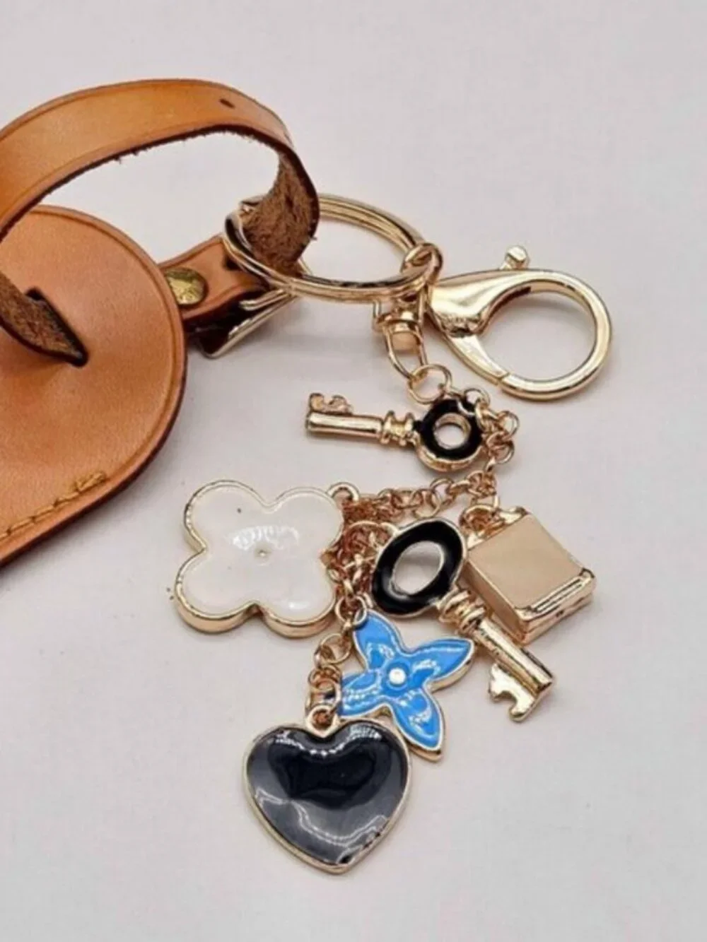 Authentic Louis Vuitton Luggage Tag with Unbranded Keycharm, Keychain